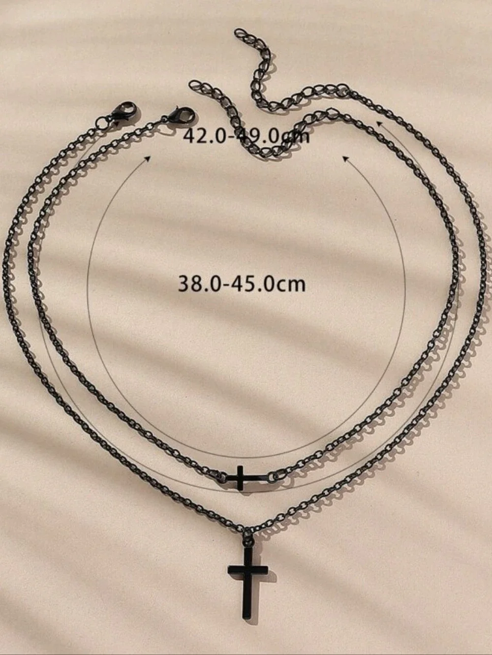 Black Cross Pendant Chain Necklace - Men's Accessory